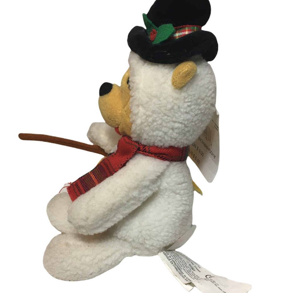 Disney Mini Bean Bag Snowman Pooh Exclusive Plush Beanie Snow Costume TAGS 8" - Picture 4 of 10